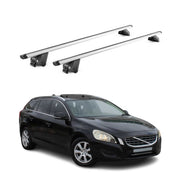 Barres de toit transversales pour Volvo V60/Cross Country 2010-2018 Alu Gris ABE