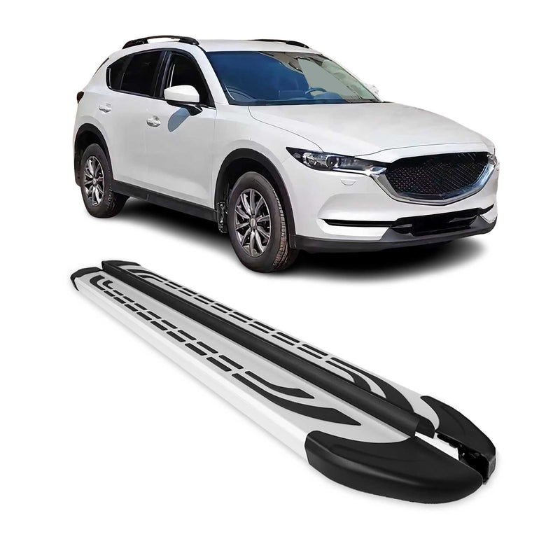 Marchepieds Latéraux pédale pour Mazda CX-5 2018-2024 Aluminium Gris 2Pcs