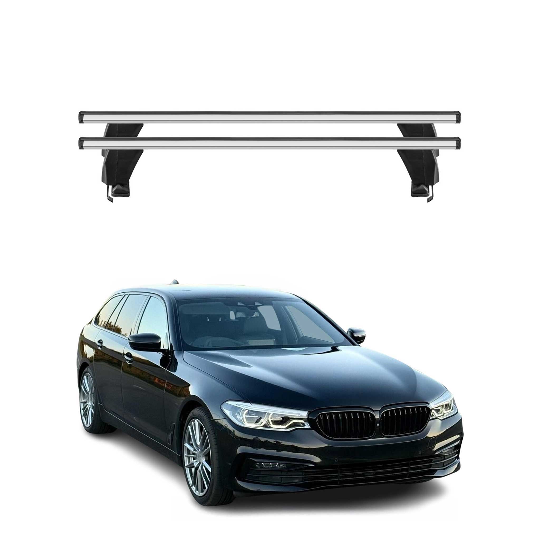 Menabo Barres de toit transversales pour BMW Série 5 G31 2017-2023 Alu Gris 2x