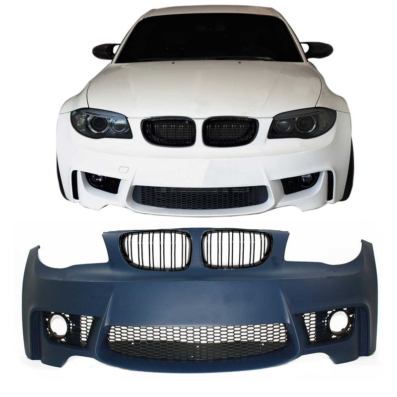 JOM Pare-chocs avant pour BMW Series 1 E81/E82/E87/E88 2004-2013 Plastique Noir