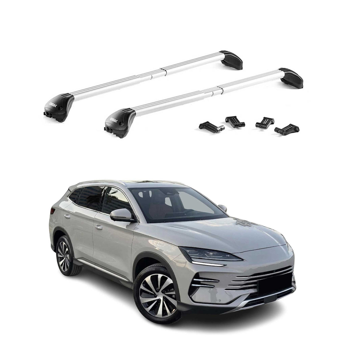 Barres de toit transversales pour BYD Seal U SUV 2024-2026 Aluminium Gris ABE