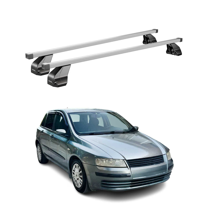 Barres de toit transversales pour Fiat Stilo 2001-2010 Acier Gris