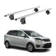 Barres de toit transversales Alu pour Ford C-Max II 2010-2019 TÜV 75 kg Gris 2x