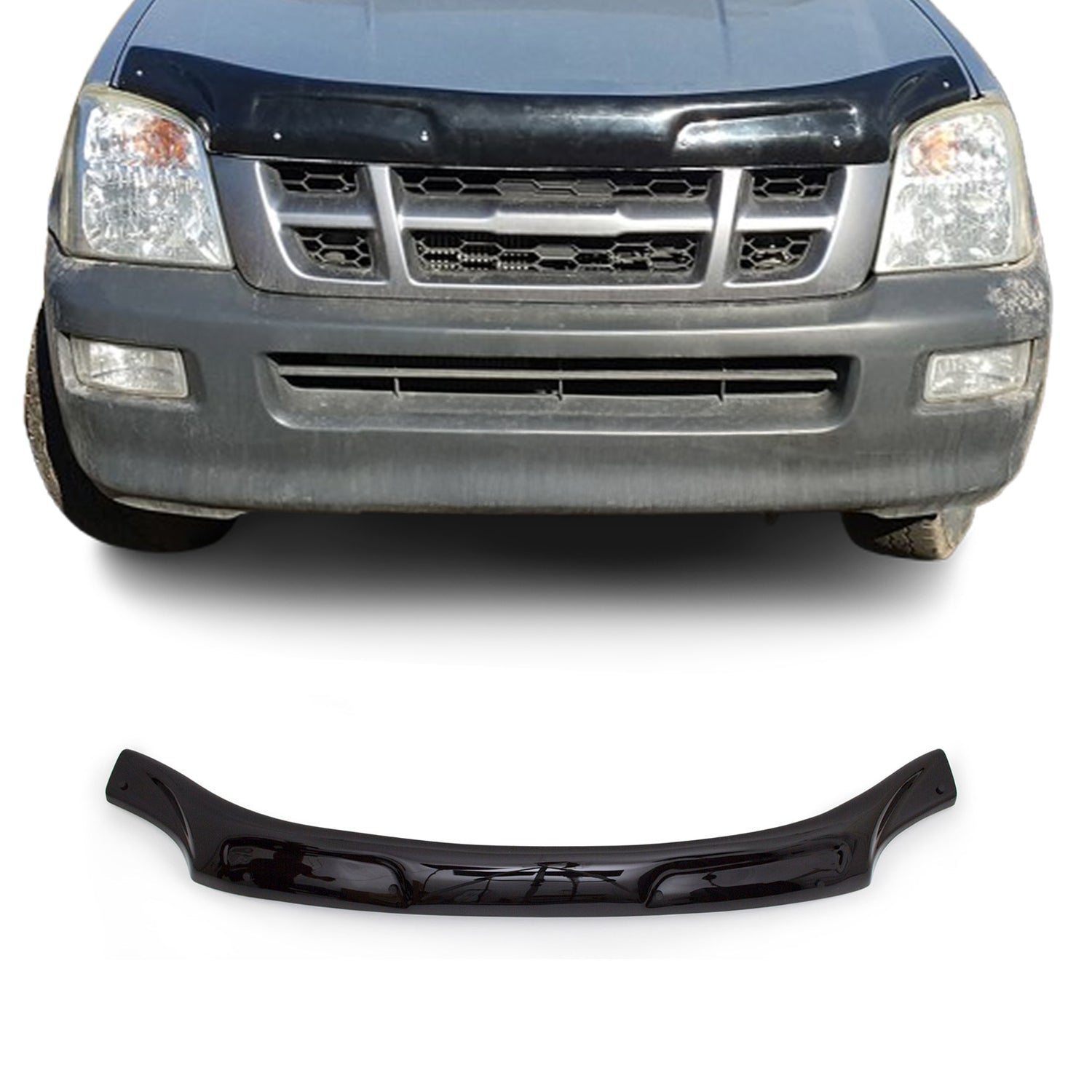 Deflecteurs d'air capot de voiture pour Isuzu D-Max 2002-2006 Acrylique Noir