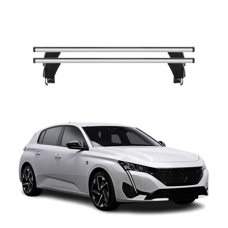 Menabo Barres de toit Transversales pour Peugeot 308 2021-2025 Alu Gris 2x ABE