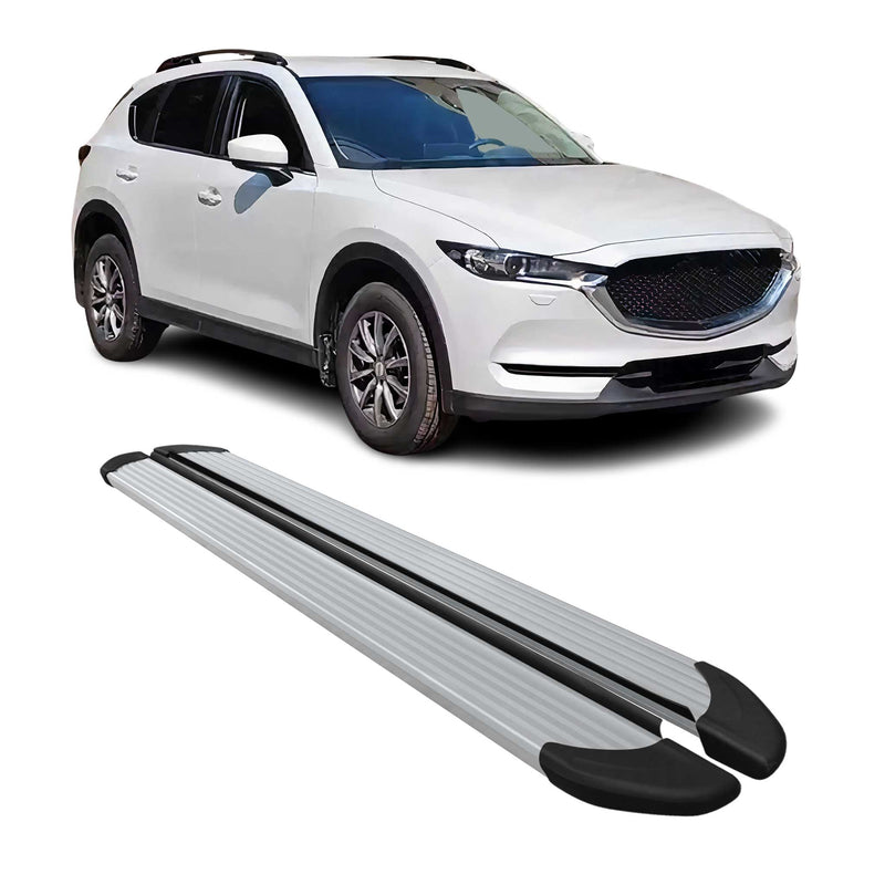 Marchepieds Latéraux pédale pour Mazda CX-5 2018-2024 Aluminium Argent 2Pcs