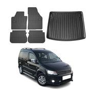 Kit Tapis de sol et coffre pour VW Caddy FL 2010-2015 TPE Noir