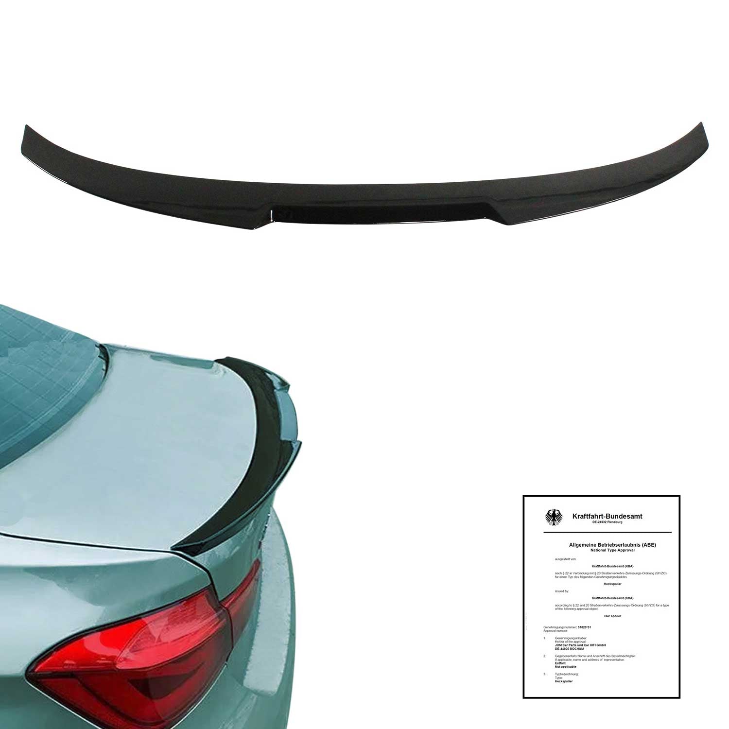 Becquet spoiler de toit aileron arrière pour BMW Series 3 F30 Berline 2011-2019