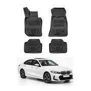 Tapis de sol pour BMW 3 Série G20 2018-2026 Noir 3D en Caoutchouc TPE 4Pcs