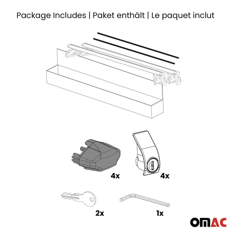 Barres de toit transversales TÜV pour Opel Zafira A 1999-2005 Alu Noir 2 pièces