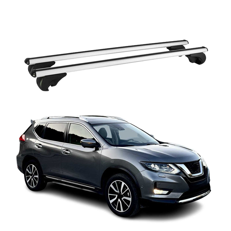 Barres de toit Transversales pour Nissan X-Trail 2014-2024 Aluminium Argent