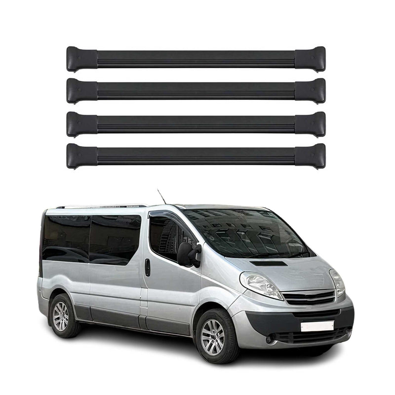 Barres de toit transversales pour Nissan Primastar 2001-2014 en Alu noir