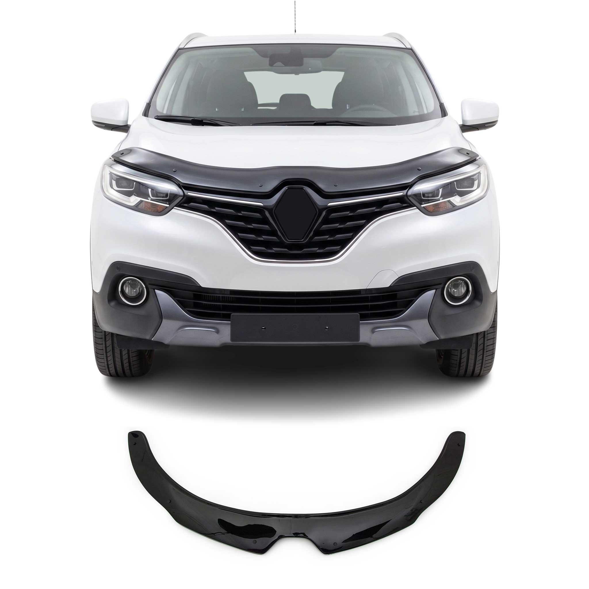 Deflecteurs d'air capot de voiture pour Renault Kadjar 2015-2021 Acrylique Noir
