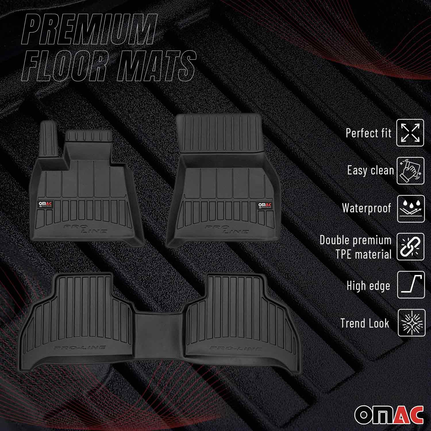 OMAC Tapis de sol caoutchouc pour BMW X5 G05 2019-2026 Noir Premium