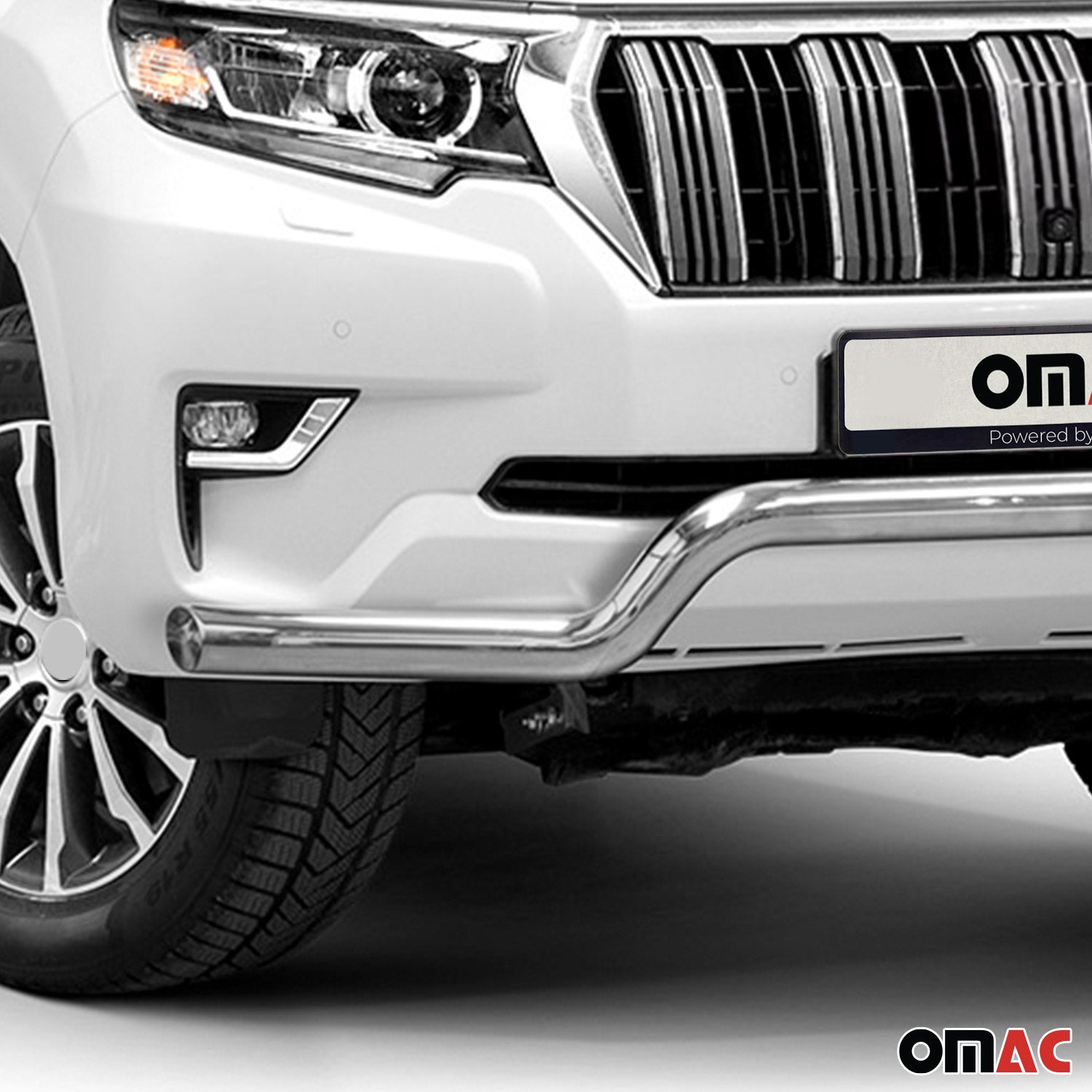 Pare-Buffle Avant Pour Toyota Land Cruiser 150 2019-2023 Argent en Acier Inoxy
