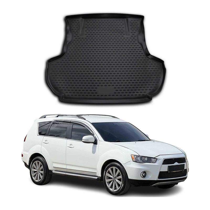 Tapis de Coffre pour Mitsubishi Outlander XL 2010-2025 caoutchouc TPE 3D Noir 1x