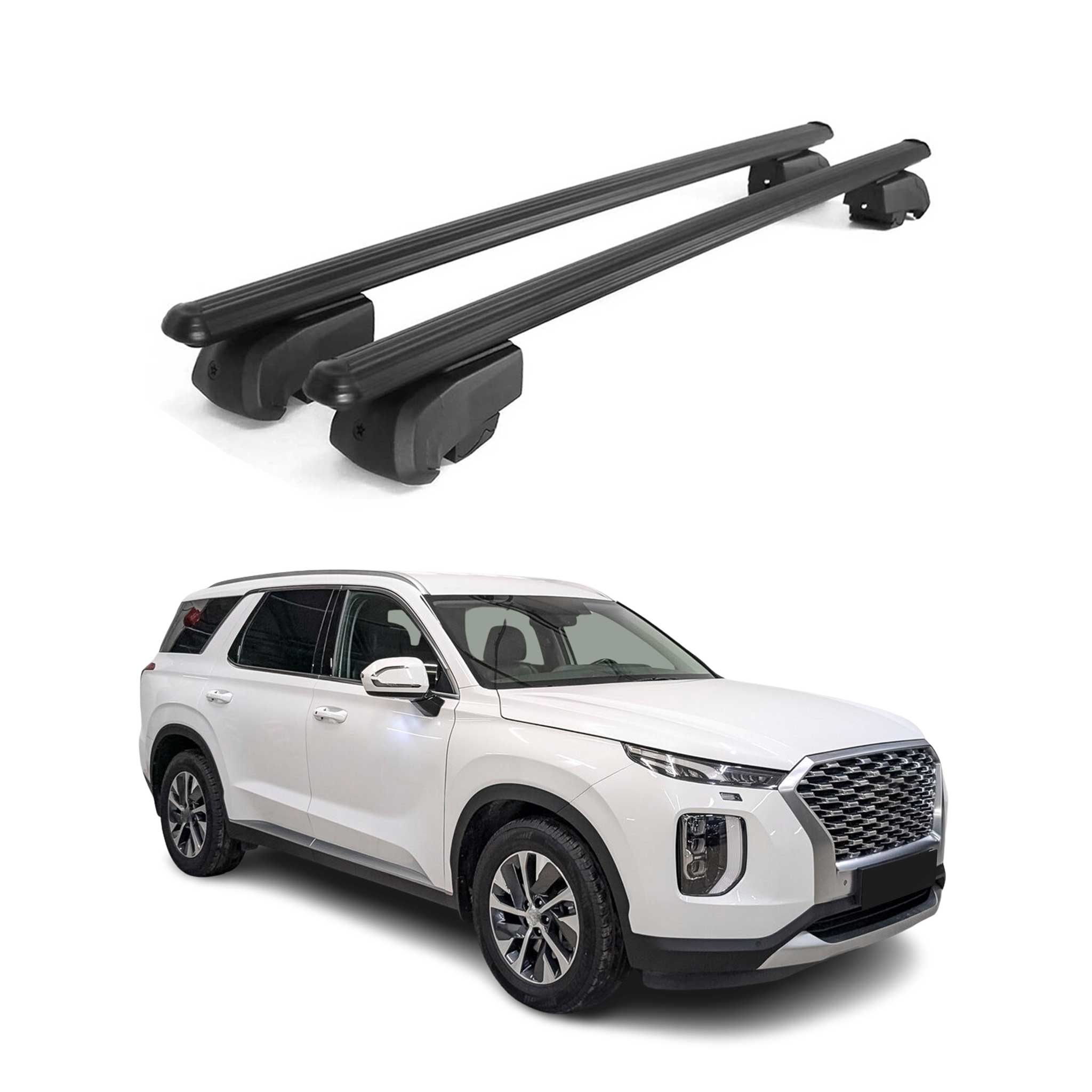 Barres de toit Transversales pour Hyundai Palisade 2020-2025 Aluminium Noir