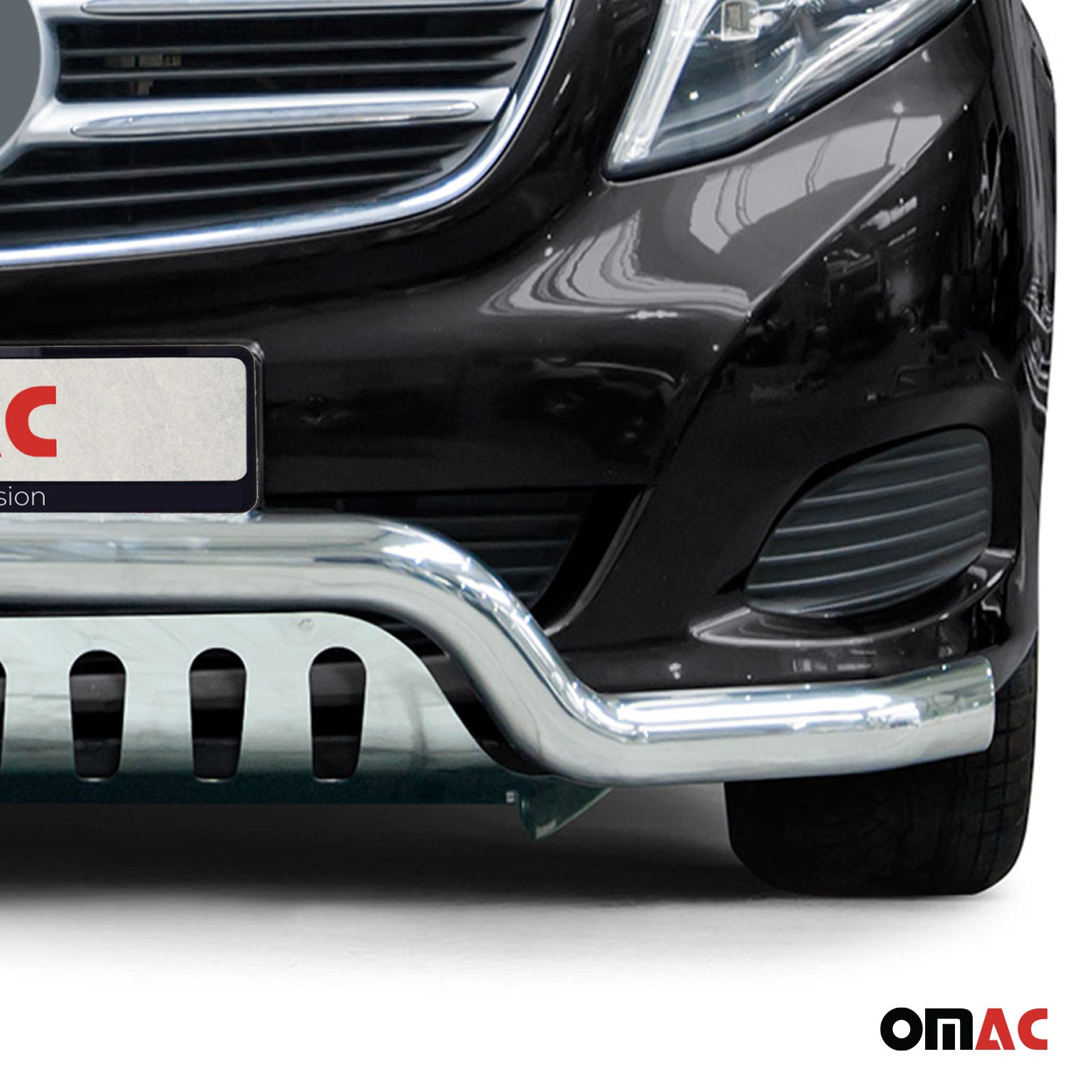 Pare-Buffle Avant Pour Mercedes Classe V 2014-2019 Acier Inoxy Argent