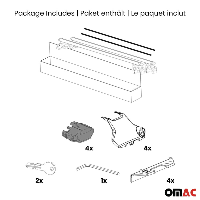 Barres de toit transversales TÜV pour Seat Arona Ateca 2017-2024 Alu Noir 2x