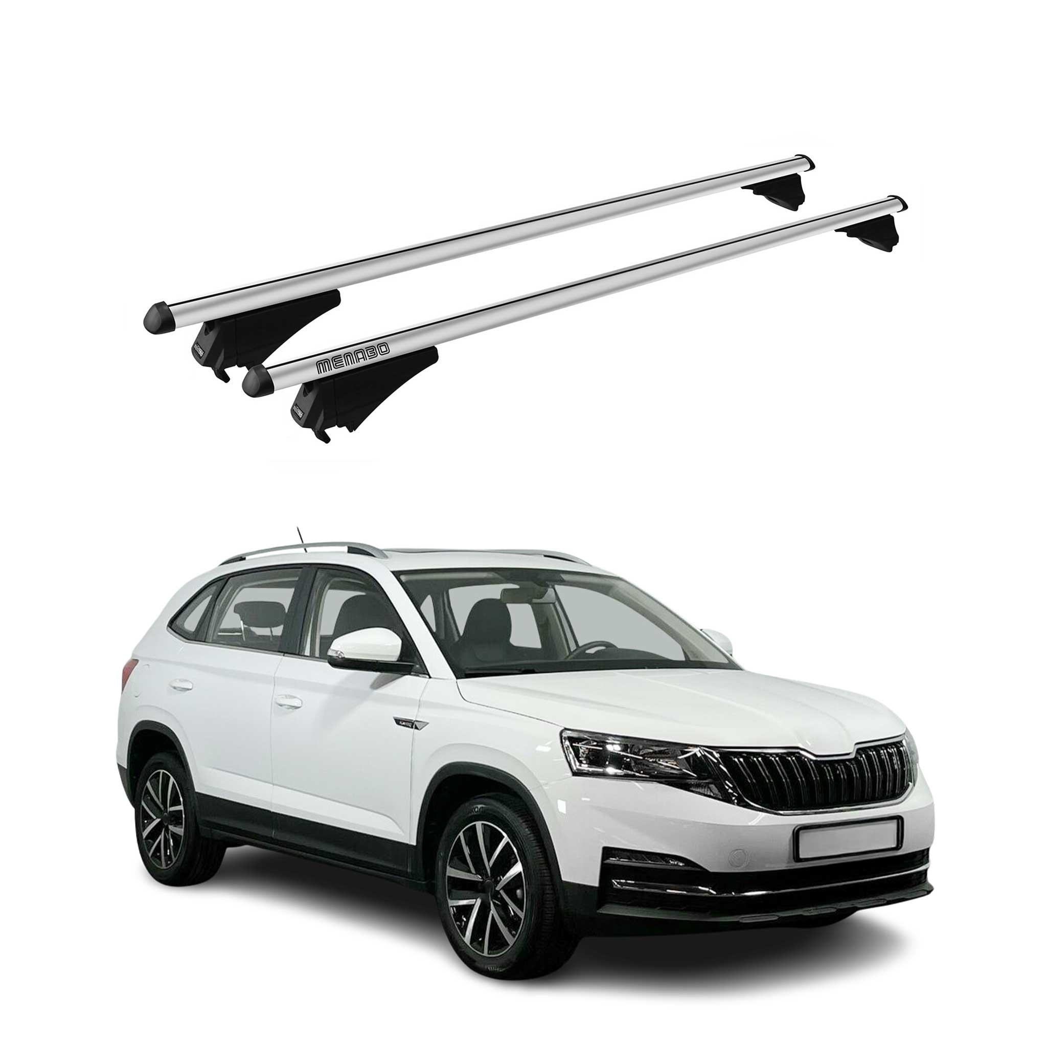 Tiger Barres De Toit Transversales pour Skoda Kamiq 2019-2025 Aluminium Gris 2x