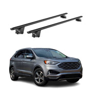 Barres de toit transversales pour Ford Edge 2016-2022 Alu Noir 2 pièces ABE