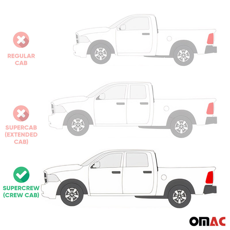 OMAC Tapis de sol pour Ford Ranger T6 2012-2022 SuperCab caoutchouc