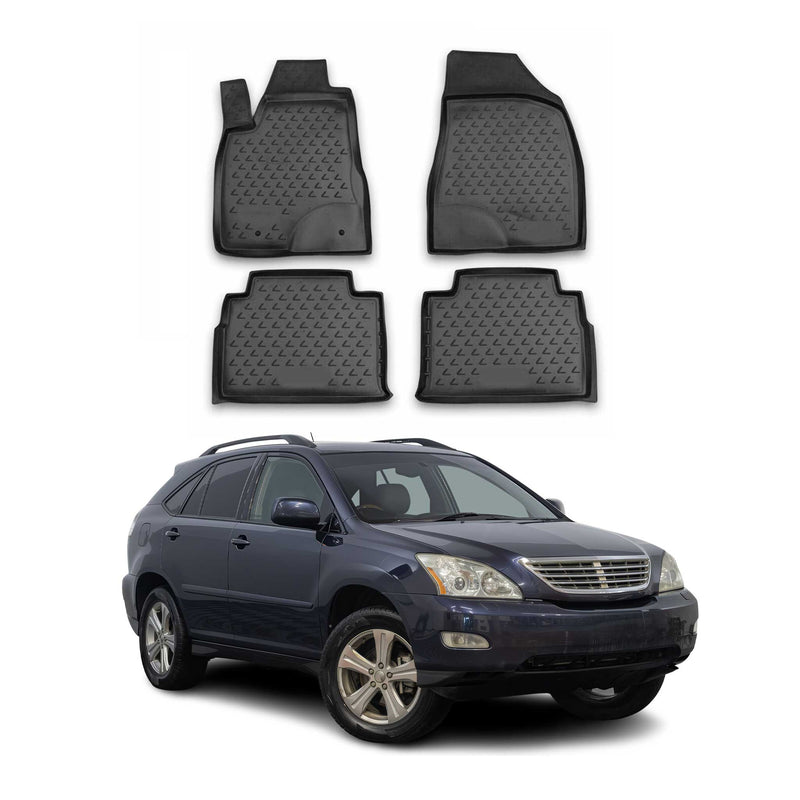Tapis de sol pour Lexus RX350 2003-2009 en caoutchouc TPE 3D Noir 4Pcs