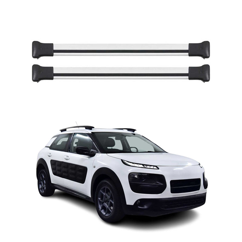 Barres de toit transversales pour Citroen C4 Cactus 2014-2021 Aluminium Gris