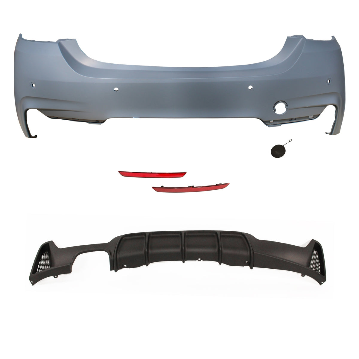 JOM Pare-choc Arrière pour BMW Série 4 F32 F33 MT Sport-Look PDC Polypropylène