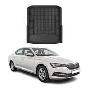 Tapis de Coffre pour Skoda SuperB 2015-2024 Noir TPE