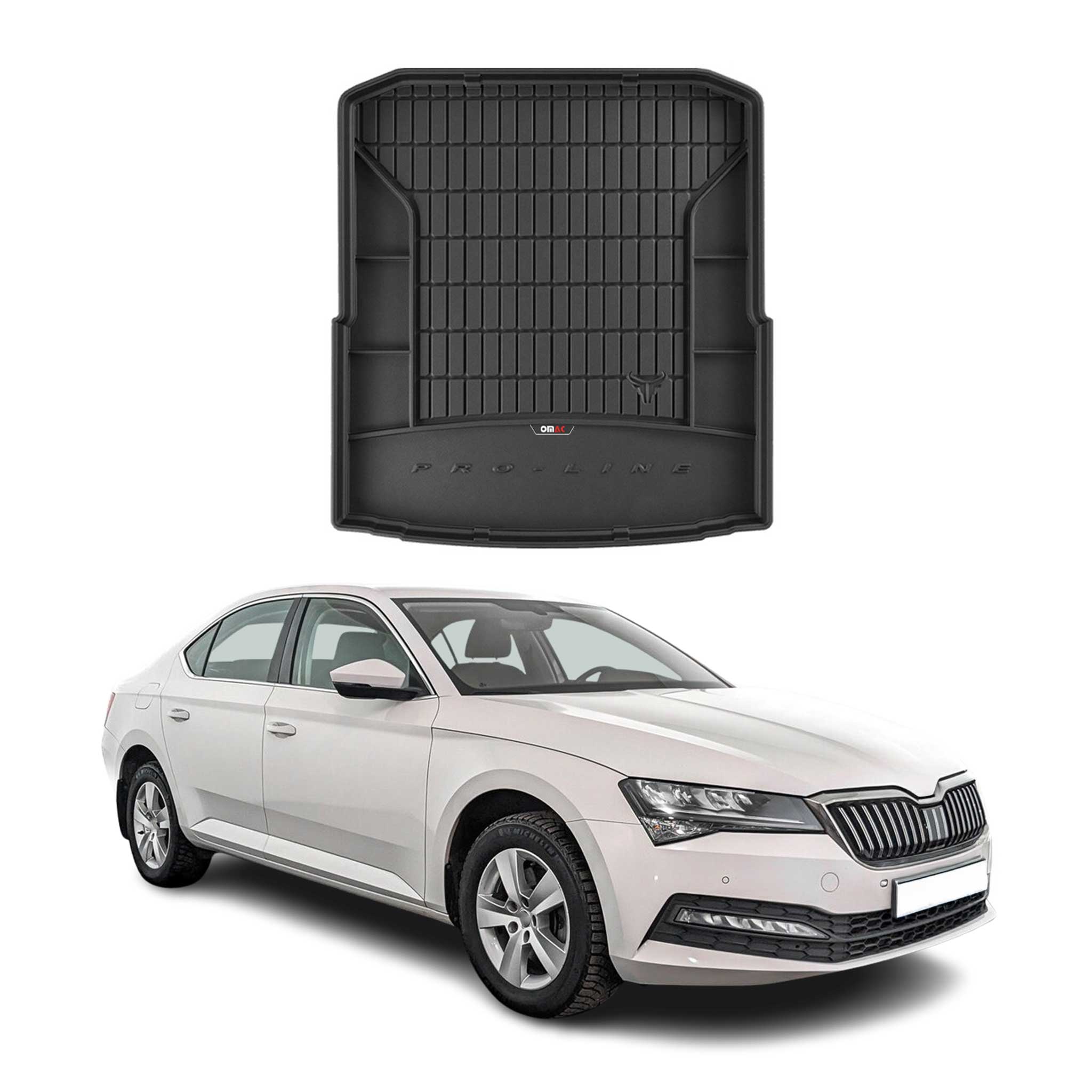 Tapis de Coffre pour Skoda SuperB 2015-2022 Noir TPE