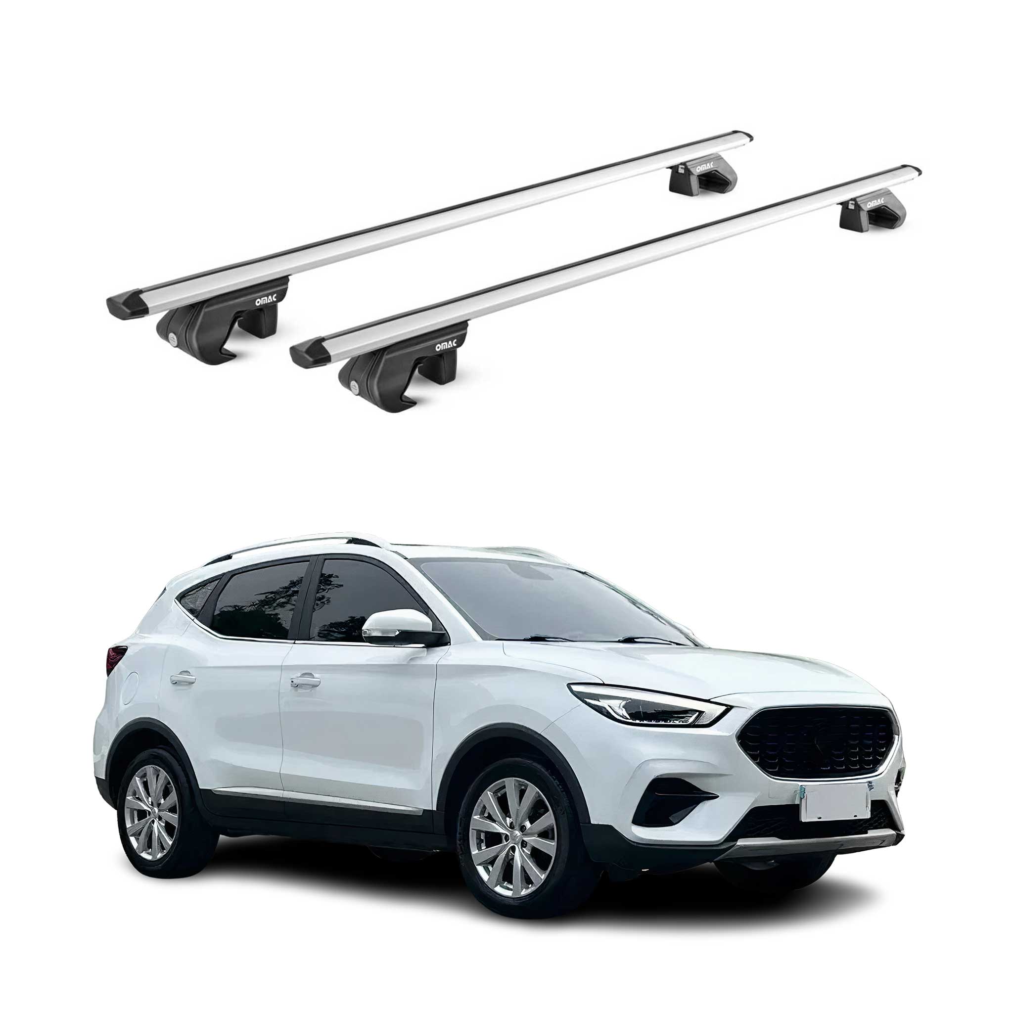 Barres de toit transversales pour MG ZS 2017-2026 Alu Gris Argenté 2 pièces ABE