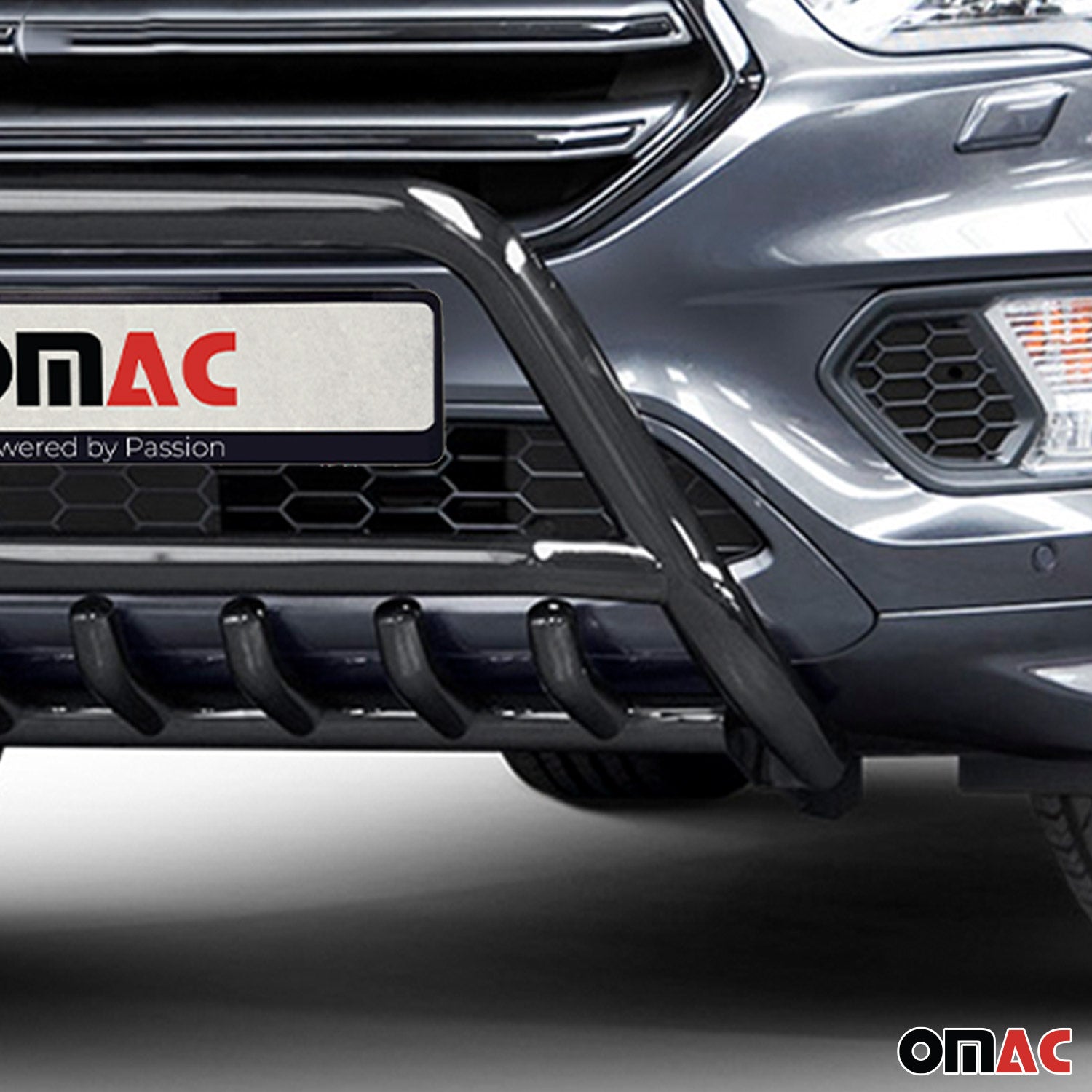 Pare-Buffle Avant Pour Ford Kuga II 2017-2019 Facelift Noir Acier Inoxydable ABE