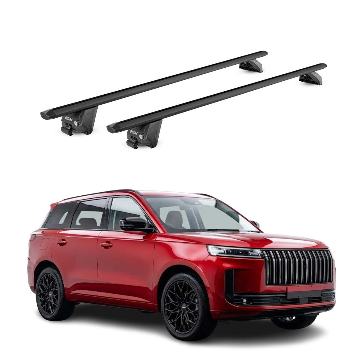 Barres de toit transversales pour Jaecoo 5 2025-2026 Alu Noir 2 pièces ABE