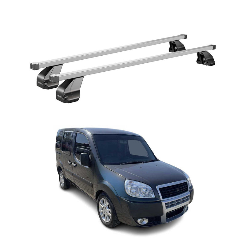 Barres de toit transversales pour Fiat Doblo 2000-2010 Acier Gris