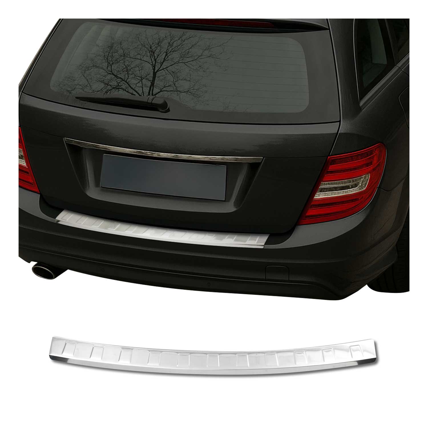 Protection de Pare-Chocs pour Mercedes Classe C S204 2007-2014 Inox polie