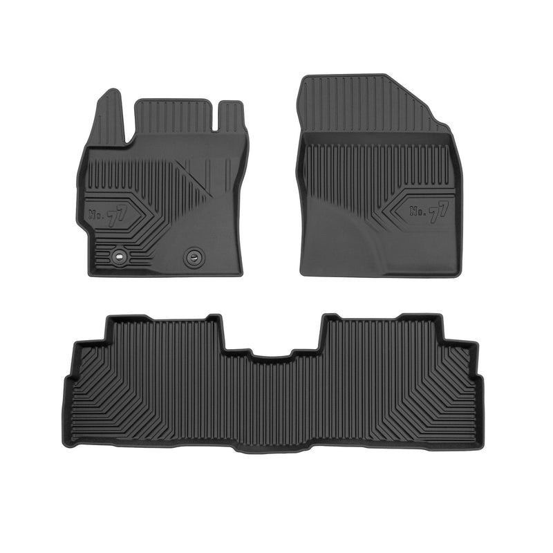 Tapis de Sol de Voiture pour Toyota Verso 2009-2018 TPE Antidérapant Noir 3Pcs