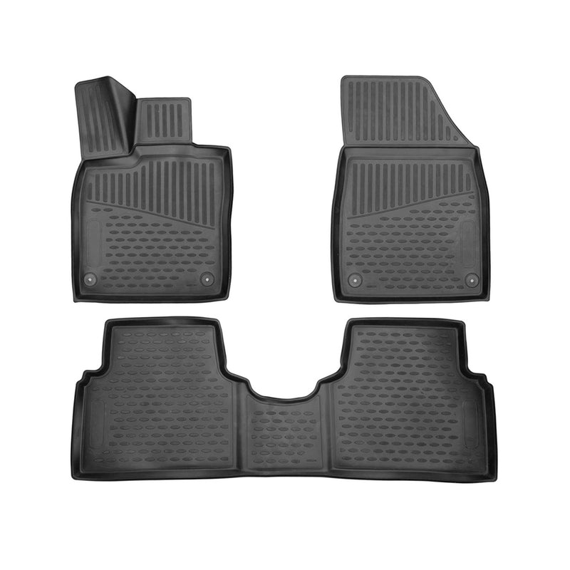 OMAC Tapis de sol pour Volkswagen ID.3 2019-2024 en caoutchouc Noir