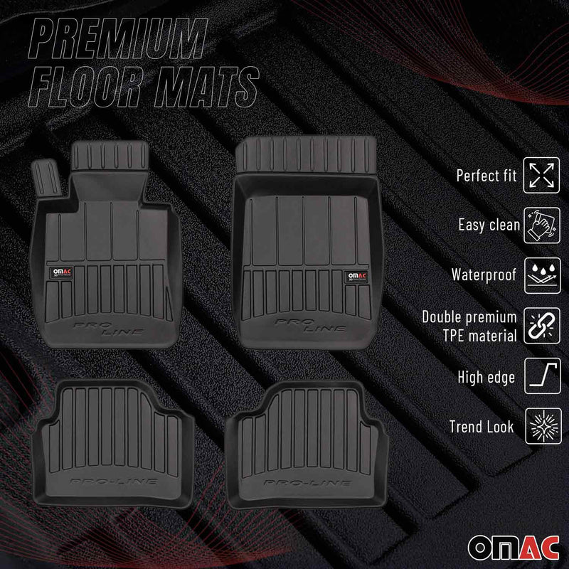 OMAC Tapis de sol caoutchouc pour BMW Série 3 E90 E91 2004-2012 Noir Premium