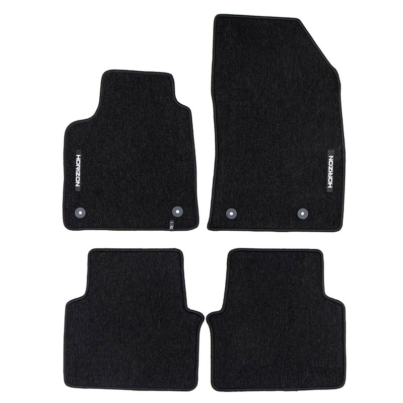 Tapis de Sol de Voiture pour Opel Crossland X 2017-2024 Velours Noir 4Pcs