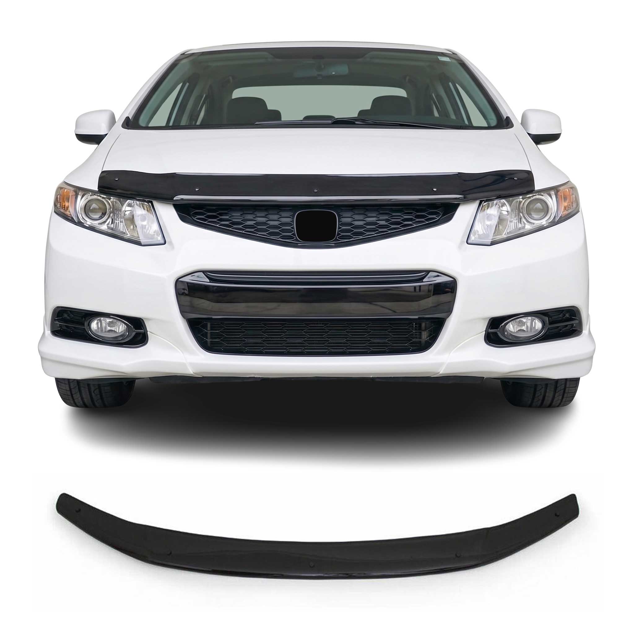 Deflecteurs d'air capot de voiture pour Honda Civic 2012-2016 Acrylique Noir