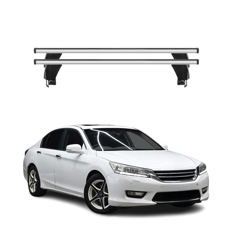 Menabo Barres de toit Transversales pour Honda Accord IX SD 2013-2018 Alu Gris