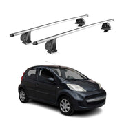 Barres de toit transversales Alu pour Peugeot 107 2005-2014 5Portes TÜV Gris 2x