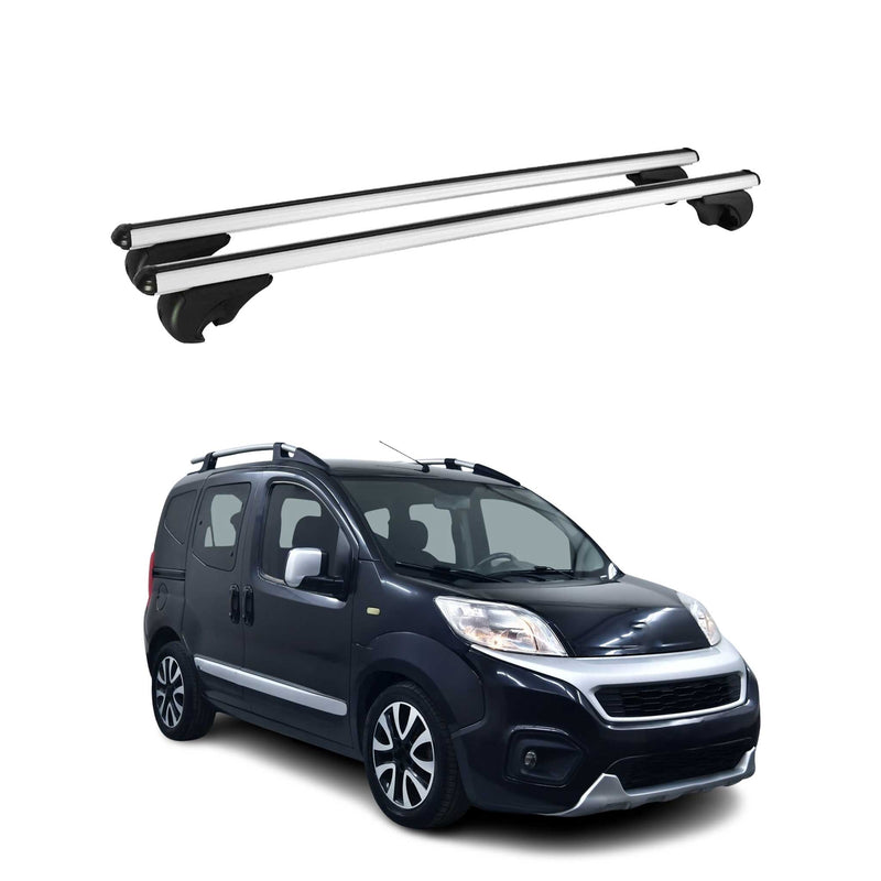 Barres de toit Transversales pour Fiat Fiorino Qubo 2007-2017 Aluminium Argent