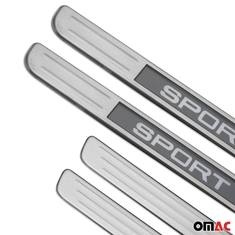 Protection Seuils de Portes 4x Acier Inox Chromé Sport 4x