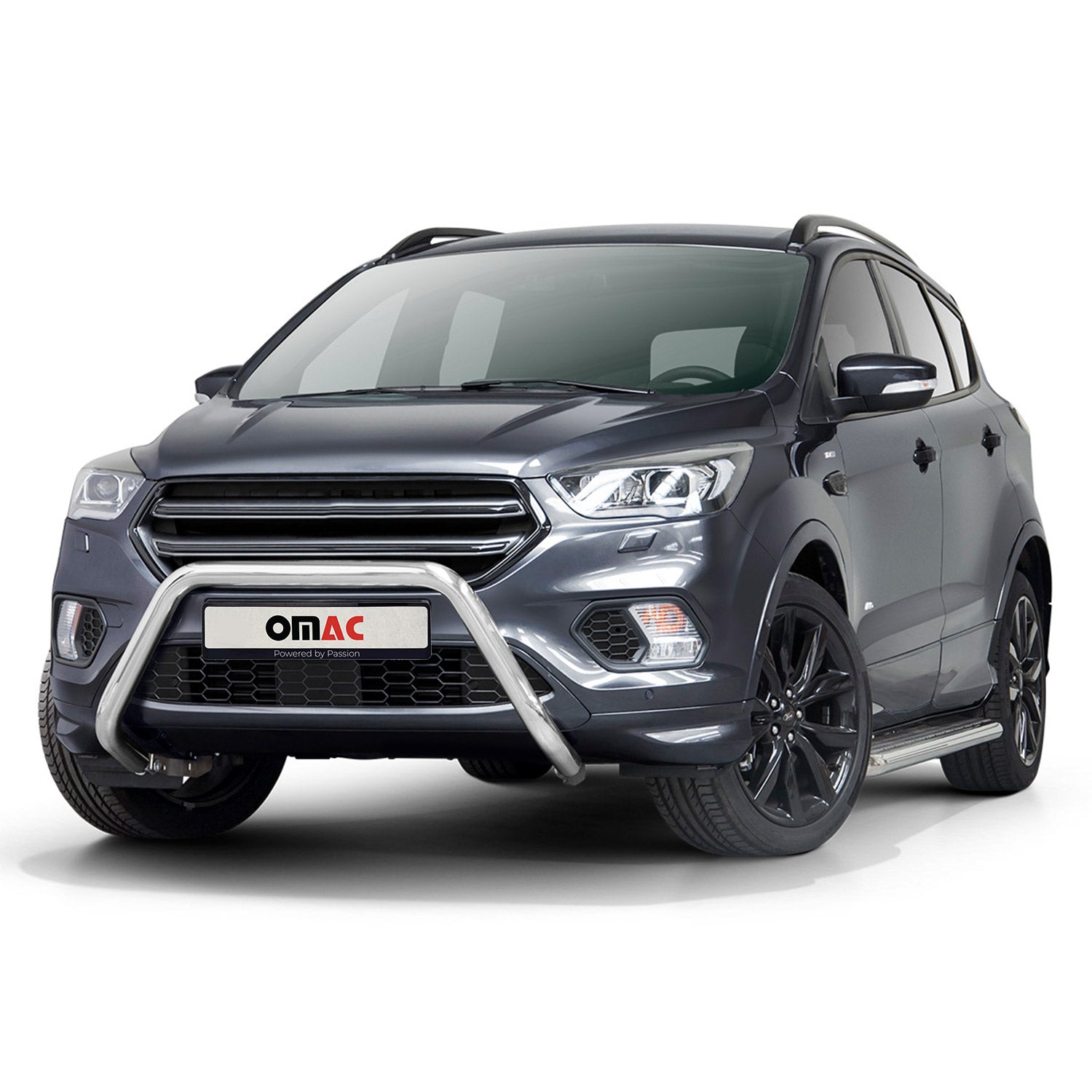 Pare-Buffle Avant Pour Ford Kuga II 2017-2019 FL en Acier Inoxydable Argent