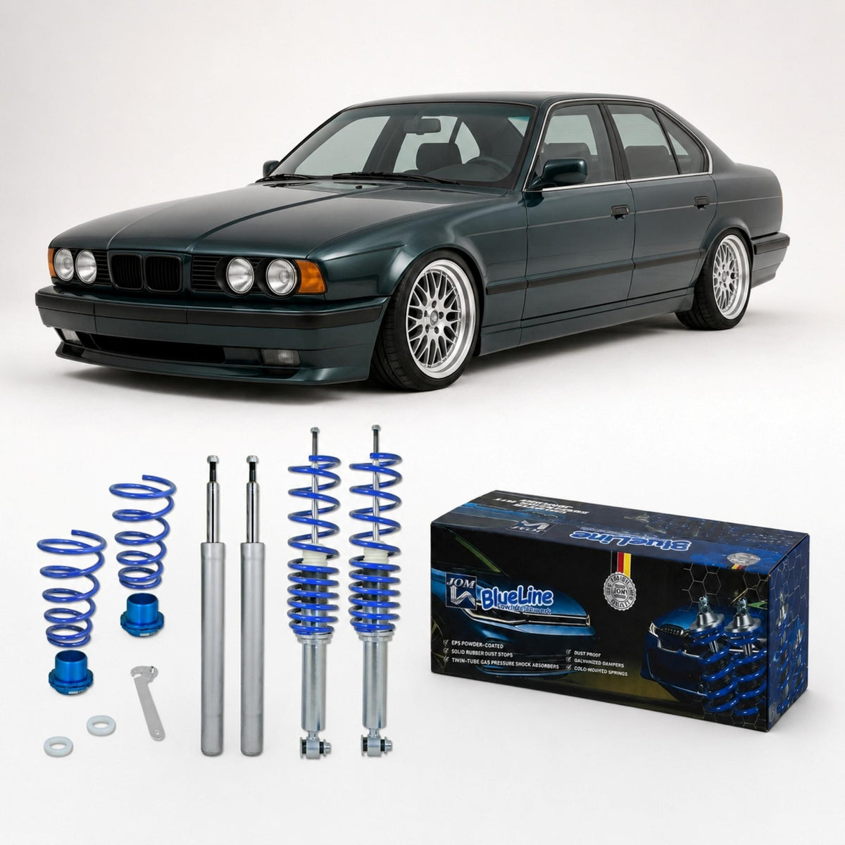 JOM BlueLine Combinés Filetés pour BMW E34 Berline 518i 520i (D14/M14) 1990-1995