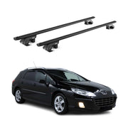 Barres de toit transversales ABE pour Peugeot 407 SW 2004-2012 5 P Alu Noir 2x