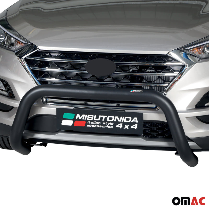 Pare-buffle Avant pour Hyundai Tucson 2018-2021 76 mm en Acier Noir