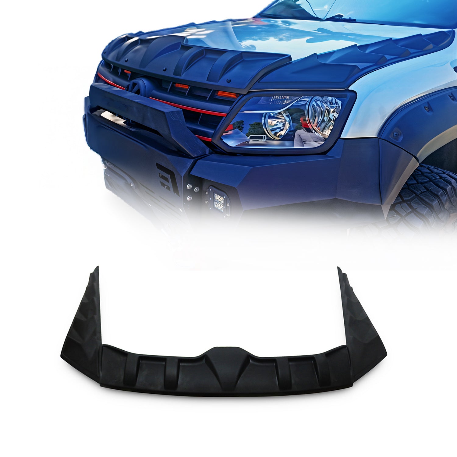 Deflecteurs d'air capot de voiture pour VW Amarok 2010-2022 en ABS Noir 3 Pcs